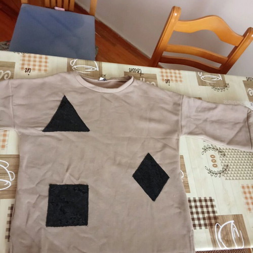 Boxy cotton sweatshirt dress like new in black and beige