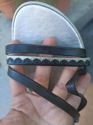 Summer slipper size 40 black with silver, worn lightly