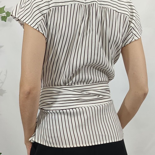 ZARA Striped Shirt With Waist Belt Like New