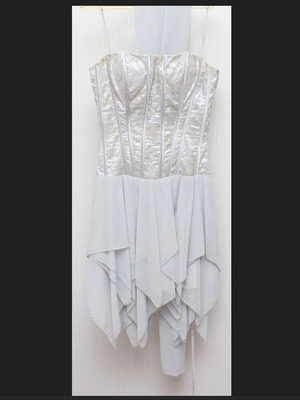Dress with corset design, silver, XS