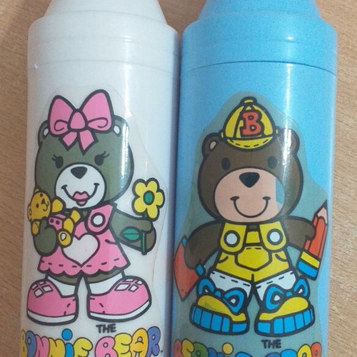 Vintage cases for children's cutlery, plastic, new, 2 pieces
