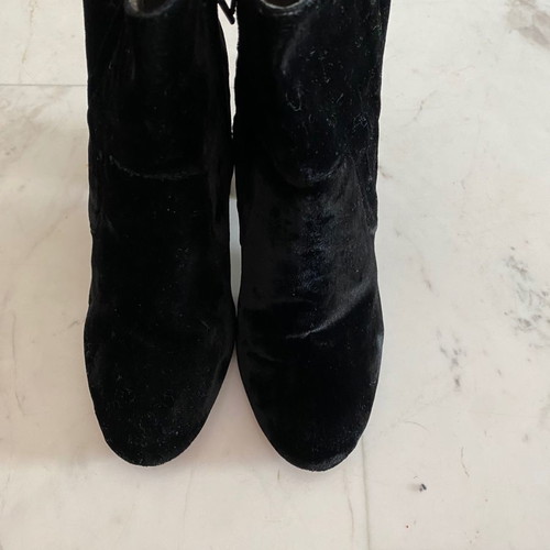 Mango black velvet ankle boots used, size 39, 10 cm heel