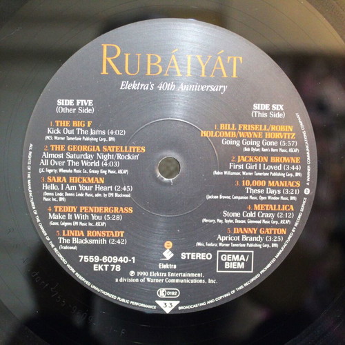 Various Rubáiyát Elektra's 40th Anniversary 4 × Vinyl LP Box Set used, rock