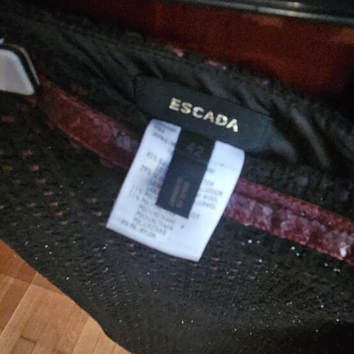 Escada coat and skirt set, black and red