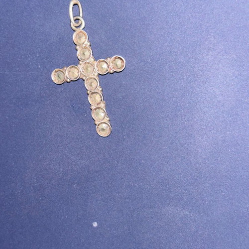 Cross pendant used with zircon silver, length 3cm