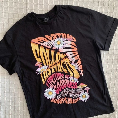 Bershka oversized black T-shirt, size S