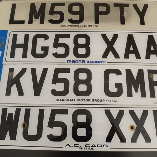 Collectible English Car License Plates used, set of 6