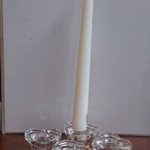 Crystal candlesticks like new, set of 4 heart-shaped