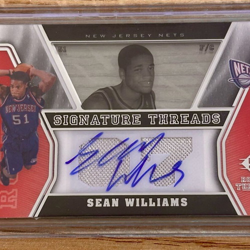 Sean Williams New Jersey Nets NBA Upper Deck numbered autograph card like new