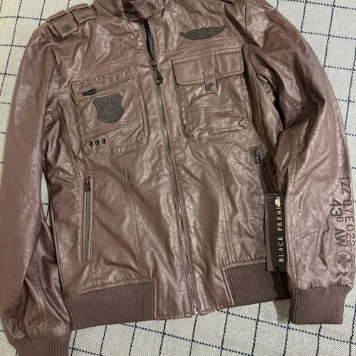 Affliction bomber jacket size S, new, synthetic leather, brown