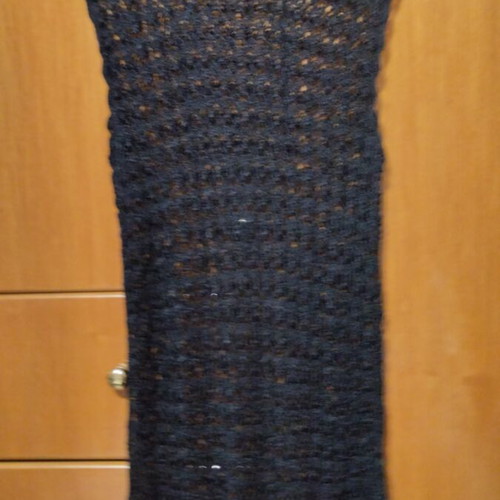 Beach dress S used, black knitted with holes design