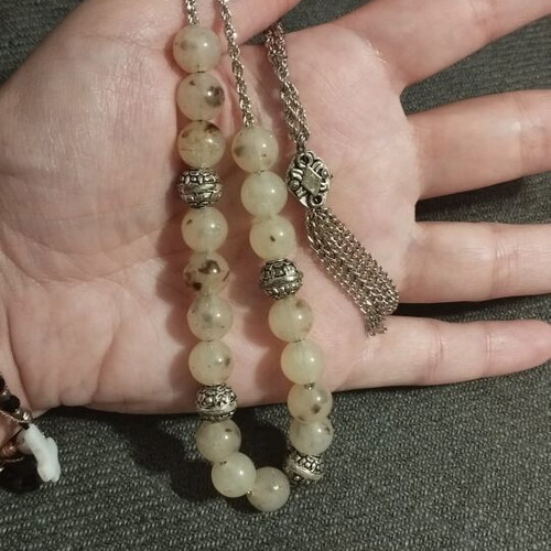 Handmade Komboloi with Natural Dendritic Agate Stone