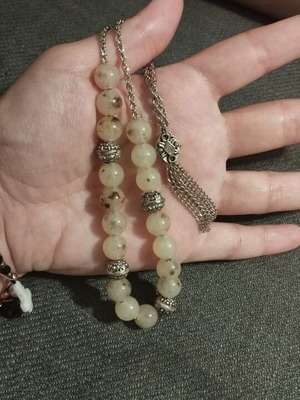 Handmade Komboloi with Natural Dendritic Agate Stone