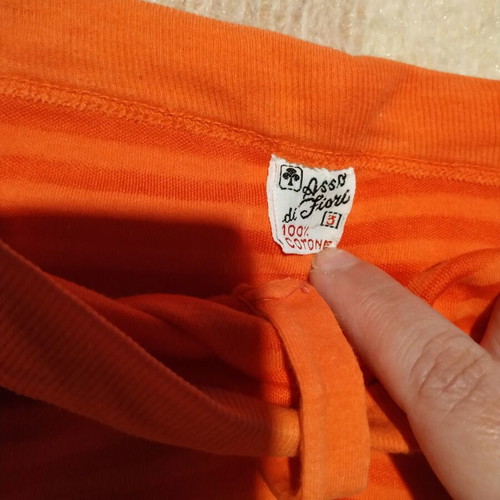 Top strapless size S orange with horizontal stripes like new