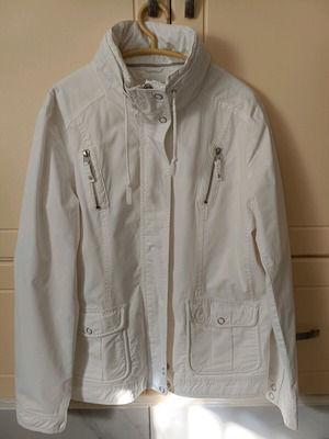Women's jacket like new, white cotton, size L/XL