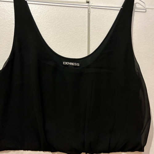 EXPRESS, blue organza top, and striped bottom. Size S/P.