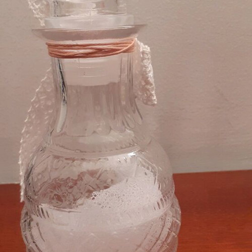 Glass carafe with lid for oil, vinegar, water, wine new