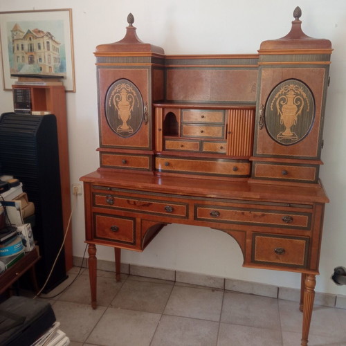 Secretary desk with marquetry used, neoclassical style
