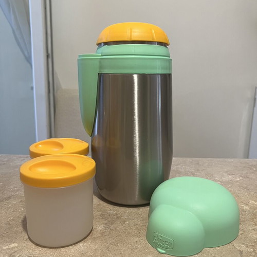 Chicco Baby Food Thermos used, stainless steel with two 250 ml containers