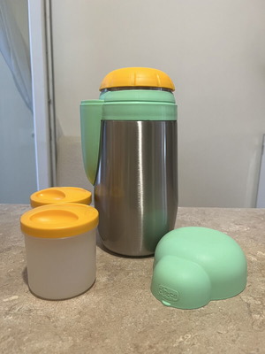Chicco Baby Food Thermos used, stainless steel with two 250 ml containers