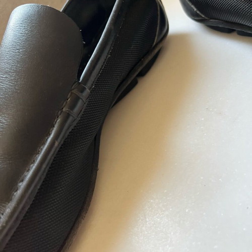 Gucci loafers ανδρικά μεταχειρισμένα, δέρμα με ύφασμα, νούμερο 42,5