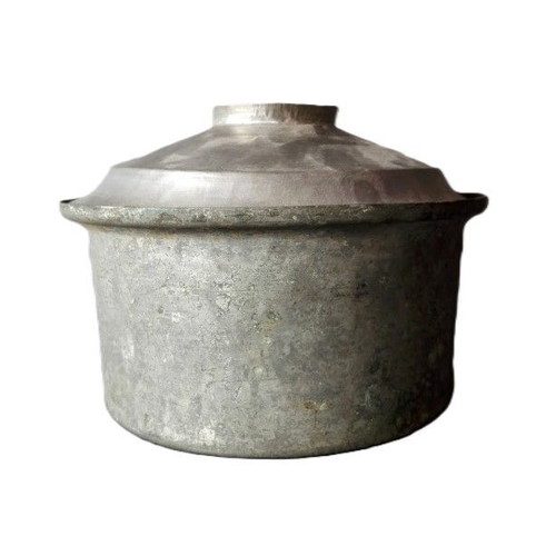 Copper Pot with Lid used, vintage kitchenware 17×12 cm