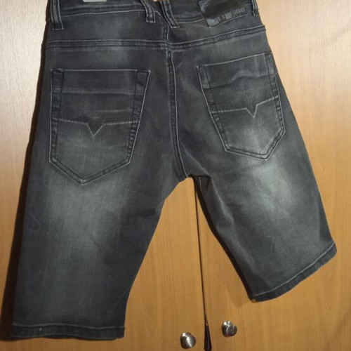 Men's denim bermuda shorts used, black, size W28
