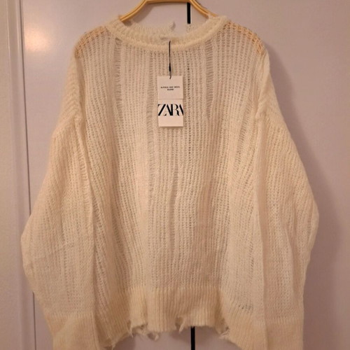 Zara sweater new, size L, off-white, wool alpaca
