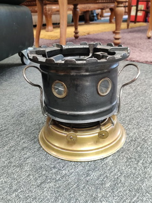Antique Spirit Stove used with cracked window