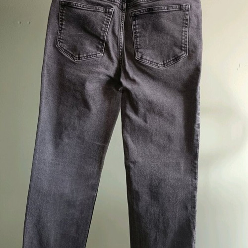 H&M High-Waisted Jeans Straight Leg Like New Black/Grey