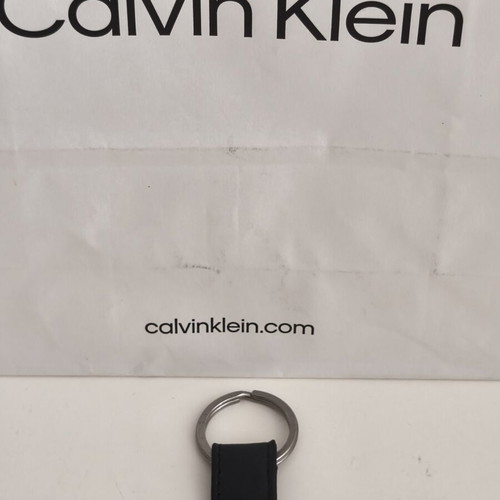 Calvin Klein leather keychain like new with steel details and embossed logo