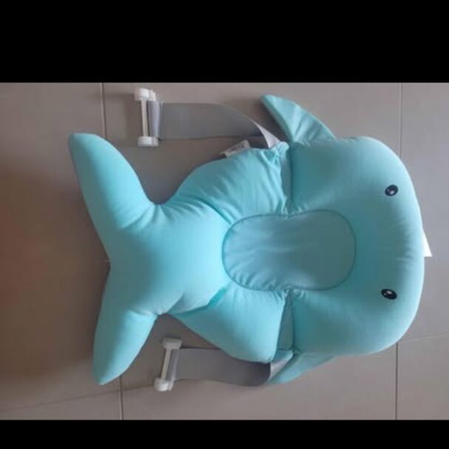 Bath Pillow Mat Turquoise Dolphin Honey Baby like new - 32x48x10cm
