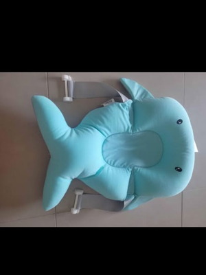 Bath Pillow Mat Turquoise Dolphin Honey Baby like new - 32x48x10cm