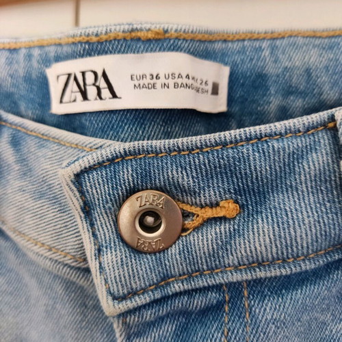 Zara light washed jeans used, cropped petite 36
