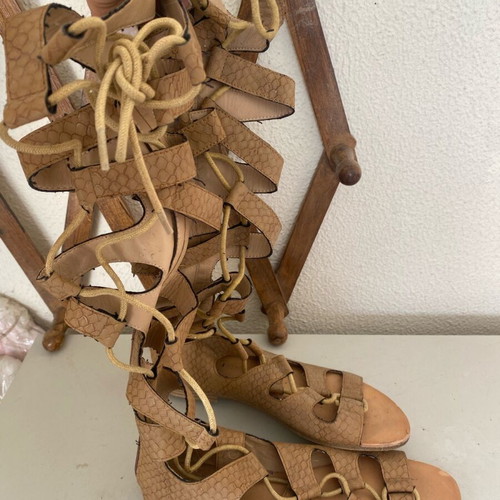 Exe knee-high sandals used, size 38, brown