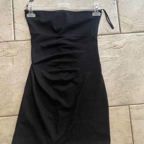 Black strapless dress used, size S, with ruching