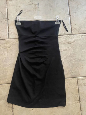 Black strapless dress used, size S, with ruching