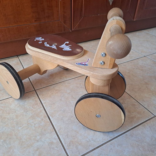 First Woody Bike playtive classic wooden four-wheel balance bike