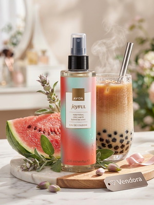 Avon Joyful Eau de Cologne 200ml with Watermelon & Bubble Tea scent