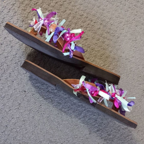 Handmade leather flip flops size 36 like new, multicolor