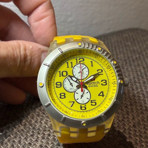 Swatch men's watch like new, yellow