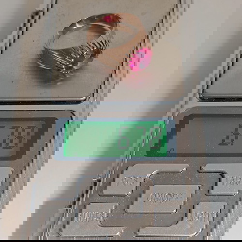 Μεγάλο χρυσό δαχτυλίδι 14κ. με πανέμορφο συνθετικό ρουμπίνι 6,78γρ.