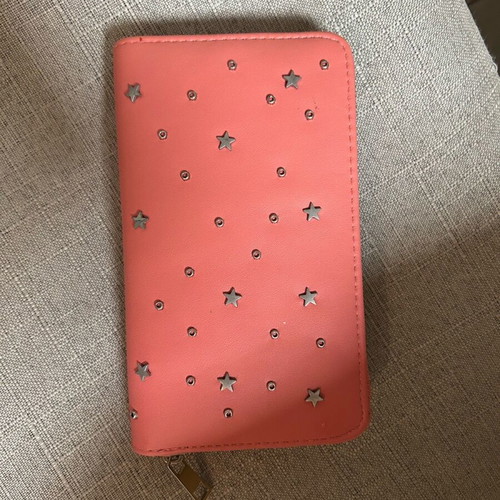 Women's wallet like new, red and pink with zipper
