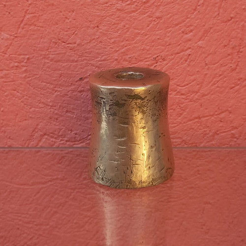 Brass weight with hole, 850 grams
