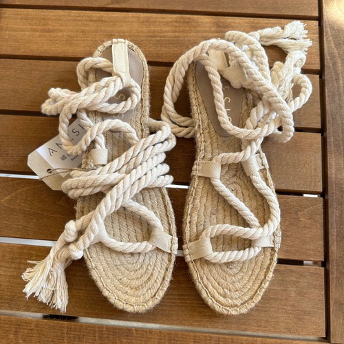 Gladiator sandals new with rope and espadrille sole size 37 Anesis
