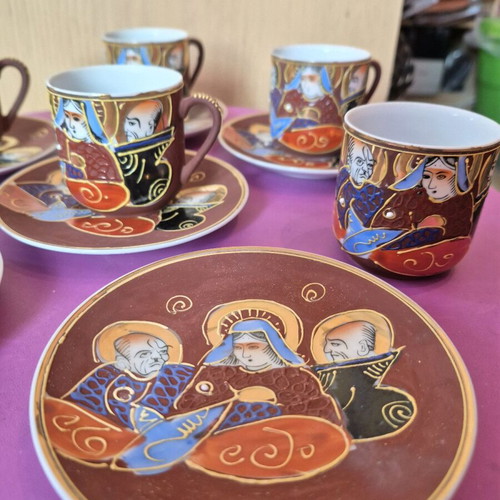 Satsuma Geisha Dragonware Moriage Tea Set 12 Pieces Like New