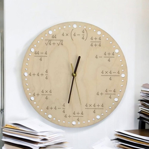 Wooden wall clock Mathematician with silent mechanism made to order
