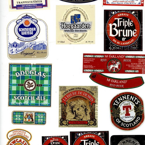 Drink labels used, very good condition, pack of 49