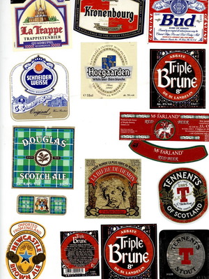 Drink labels used, very good condition, pack of 49