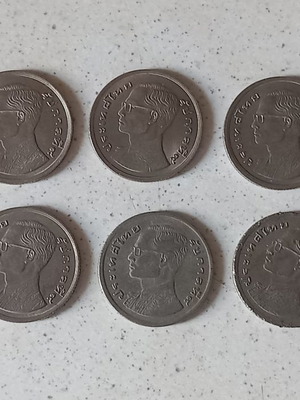 Thailand 1 Baht Rama IX 1977 μεταχειρισμένα, πακέτο 9 τεμαχίων